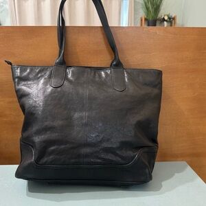 Black Leather Tote Bag